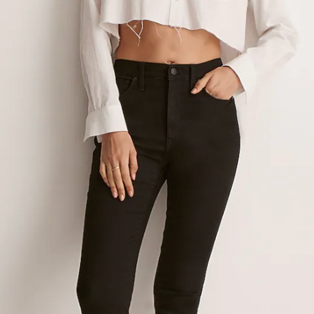 Black 9'' Madewell Skinny Jeans